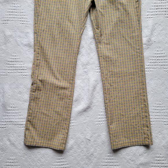 Sunday Best by Aritzia Merida Pant Acacia Yellow Check Straight Leg Mid Rise Pan - Picture 6 of 11